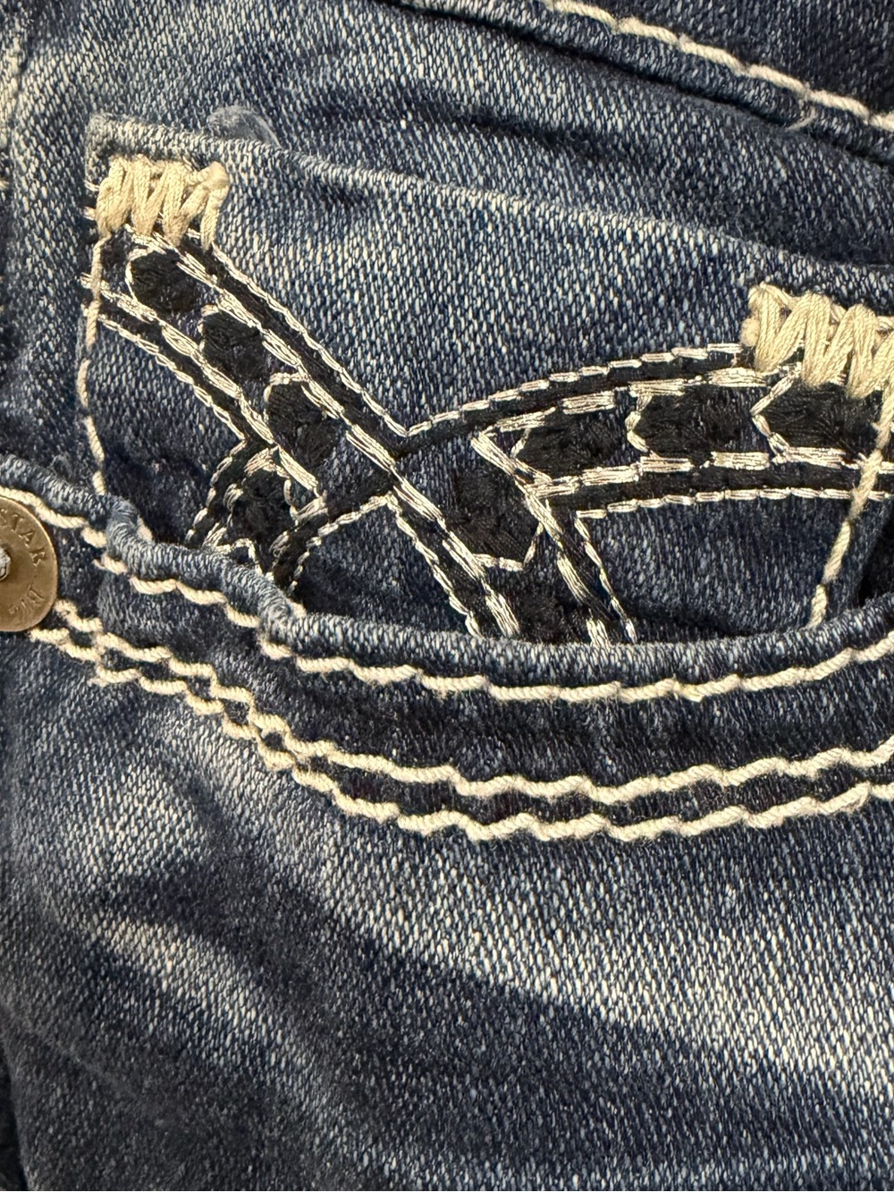 Big Star Sweet Boot Jeans Y2K Low Rise Distressed Flap Pocket 27 - Picture 3 of 9